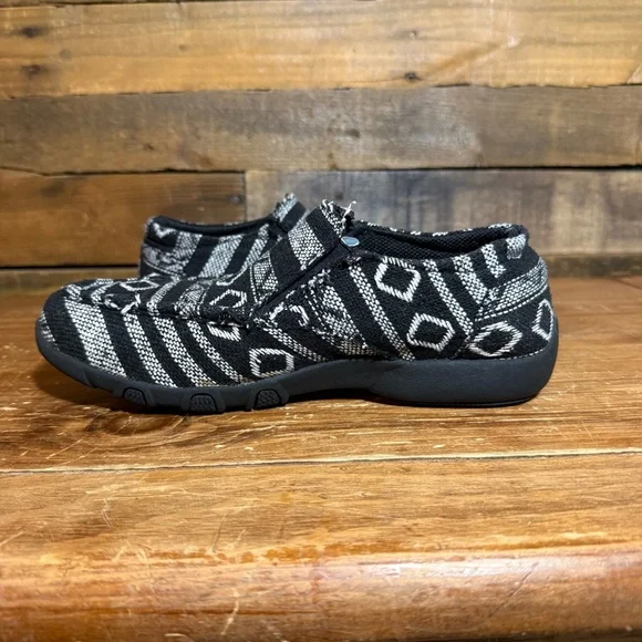 Roper Jackie Black Southwest Stripe Slip On Driving Moc Shoes size 7 - Picture 8 of 11